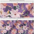 thumbnail image 2 of Soimoi Purple Cotton Cambric Fabric Leaves & Magnolia Floral Print Fabric by the Yard 42 Inch Wide, 2 of 7