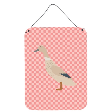 Carolines Treasures BB7858DS1216 West Harlequin Duck Pink Check Wall or Door Hanging Prints