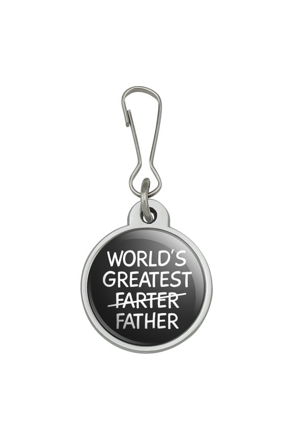 World's Great Farter Father Jacket Handbag Purse Luggage Backpack Zipper Pull Charm
