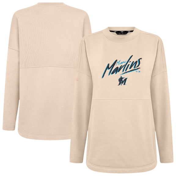 Women's Levelwear Khaki Miami Marlins Oversized Beaudry Sizzle Top