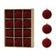 thumbnail image 2 of Juego de adornos de bolas de Navidad Paquete de 12 | Café Rojo Verde Flocado 2.36in | Decoraciones de árbol de Navidad irrompibles | Estilos ligeros, fáciles de colgar, variados para decoración de, 2 of 9