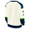 thumbnail image 3 of Women's WEAR by Erin Andrews  Cream Seattle Seahawks Racing Crew V-Neck Sweatshirt, 3 of 6
