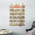 thumbnail image 1 of Modern Tapestry, Library Bookshelf with A Ladder School Education Campus Life Caricature Illustration, Wall Hanging for Bedroom Living Room Dorm Decor, 40W X 60L Inches, Multicolor, by Ambesonne, 1 of 2
