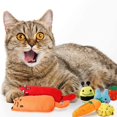 thumbnail image 2 of 10 Pieces Catnip Cat Toys Catnip Cat Chew Toys Plush Interactive Cute Cat Entertaining Toys with Catnip Assorted Cartoon Cat Toys for Kitten Cat Playing Chewing Grinding Claw and Teeth Cleaning, 2 of 7