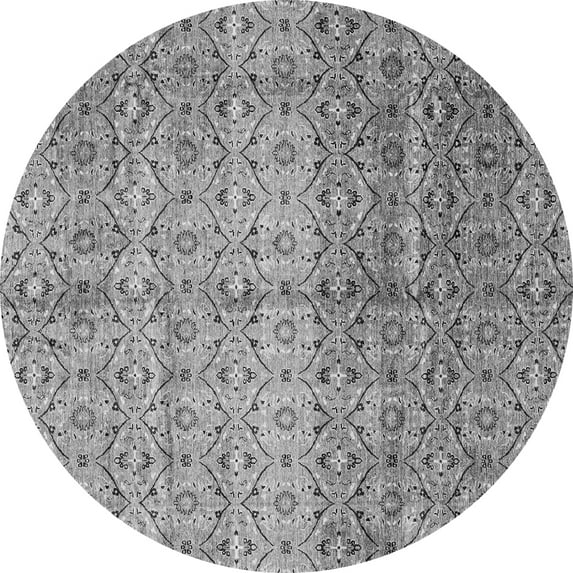 Ahgly Company Indoor Round Abstract Gray Modern Area Rugs, 5' Round