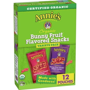 Annie's  Bunny Fruit Snacks, Gluten Free, Variety Pack, 12 Pouches