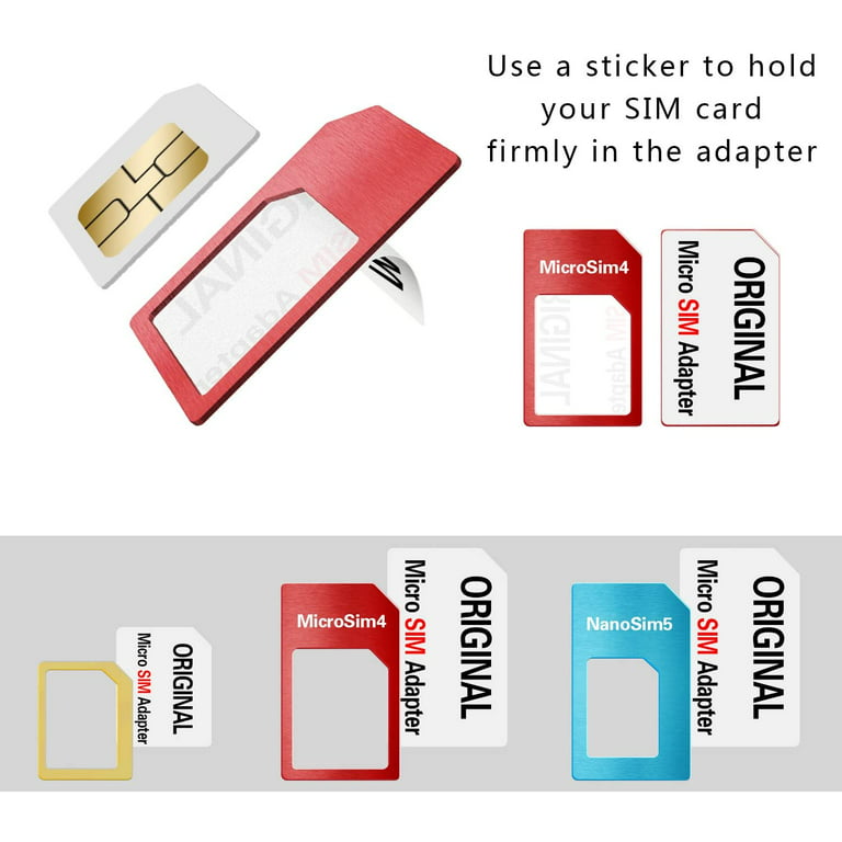 Sim Card Adapter Kit Includes Nano Sim Adapter/Micro Sim  Adapter/Needle/Storage Sheet, Pack of 1