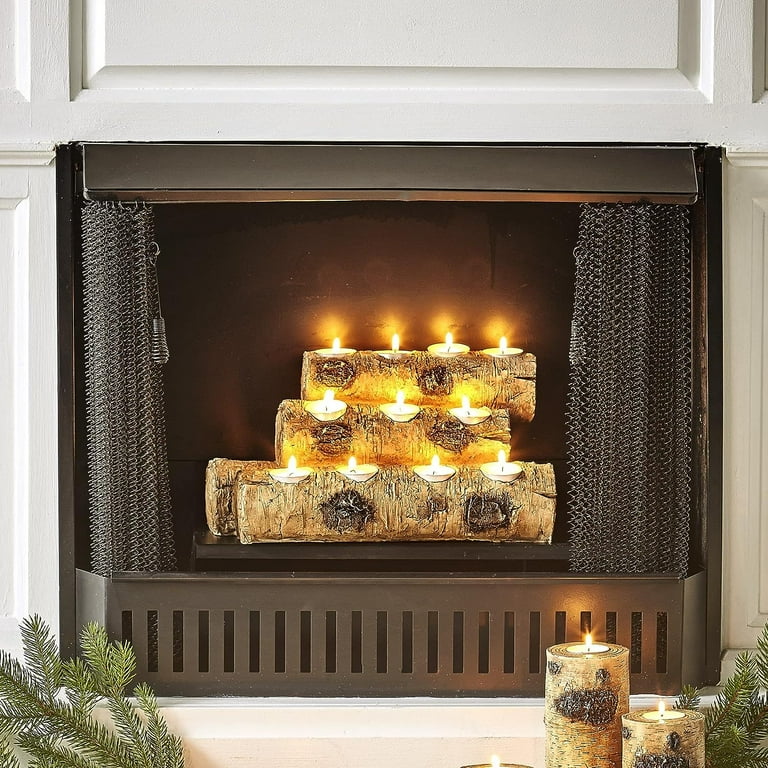 Tea light fireplace logs hotsell