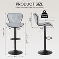 thumbnail image 3 of SAETSFEG Bar Stools Set of 2, Adjustable Swivel Bar Stool with Backrest, Modern Counter Height Island Chairs for Kitchen Island, Dining Room, Lightgrey, 3 of 8