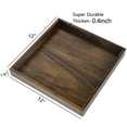 thumbnail image 2 of KINWELL Square Black Walnut Wood Serving Tray Ottoman Tray with Handles 12" x 12" x 1.6", 2 of 5