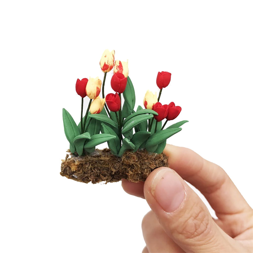 Miniature Dollhouse FAIRY GARDEN Accessories ~ Set/ 2 Aged Round Planters Pots 