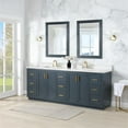 thumbnail image 3 of Gazsi 84" Wood Vanity in Charcoal Blue with Composite Stone Top with Mirror, 3 of 14