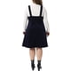 thumbnail image 3 of Vestido corto de tirantes de pana para mujer de tallas grandes Agnes Orinda con bolsillo 4X azul oscuro, 3 of 6