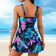 thumbnail image 4 of DISKEBUISS Women's Swimwear Sleeveless Summer Print Bathing Suit Backless Slim Swimdress Swimsuits, 4 of 5