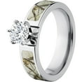 thumbnail image 2 of 1 Carat T.G.W. Round CZ in 14kt White Gold Setting Cobalt Camo Engagement Ring with a RealTree Snow Camo Inlay, 2 of 3