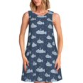 thumbnail image 1 of Fotbe Submarine With Periscope Vestido de Verano sin Mangas para Mujer – Vestido Midi Línea A, Estilo Camiseta Floral, Vestido Playero Casual y Fluido, 1 of 7