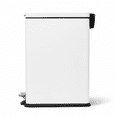 thumbnail image 4 of Home Zone Living 8 Gallon Slim Kitchen Trash Can with Step Pedal, Soft-Close Lid and Removable Liner, Stainless Steel, Matte White, 4 of 10