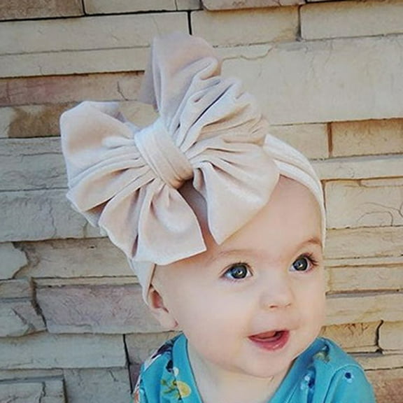 Kiplyki Baby Cute Solid Velvet Big Bow Children Headwrap Elastic Kids Headband
