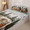 thumbnail image 3 of Castle Fairy Forest Camper Art Zipper Full Size Comforter Sets with Fitted Sheet and 2 Pillowcases,Happy Camping Zipper Bedding Set for Bedroom,Brown Green,4pcs,Grey Reversible, 3 of 6