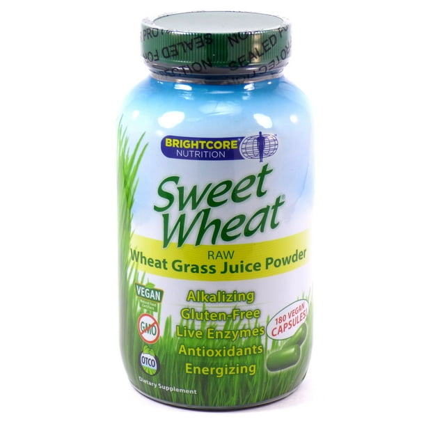 Sweet Wheat Grass Juice Powder By Brightcore 180 Vegan Capsules