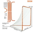 thumbnail image 6 of VEVOR Lacrosse Goal, 6' x 6' Lacrosse Net, Steel Frame Backyard Lacrosse Training Equipment, Portable Lacrosse Goal with Carry Bag, Quick & Easy Setup, Perfect for Youth Adult Training, Orange, 6 of 9