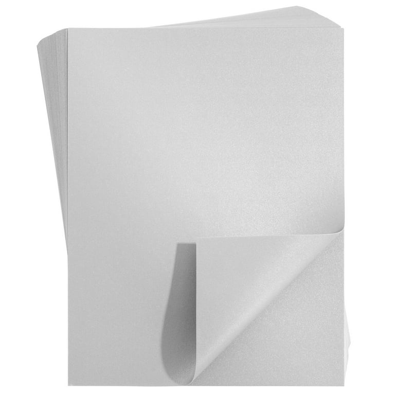 96 Sheets Pearl White Shimmer Cardstock, Metallic Paper for Scrapbook &  Crafts, 8.5 x 11 in