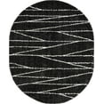 thumbnail image 3 of Unique Loom Serenity Shag Collection Area Rug - Castries (7' 10" x 10' Oval Black and White), 3 of 12