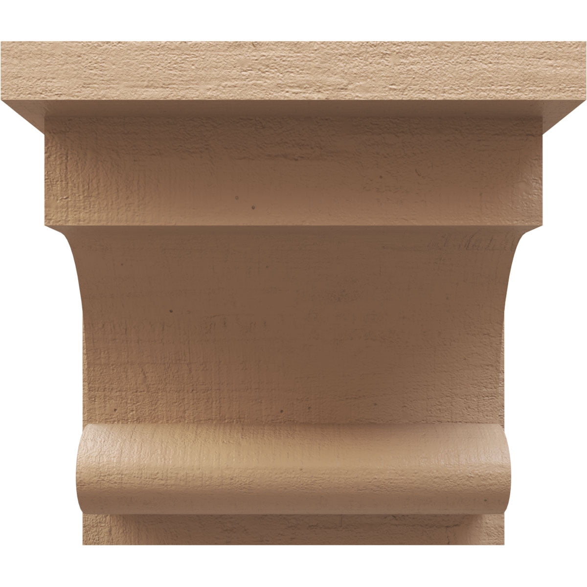 12"W x 12"D x 12"H Wide Alma Rough Cedar Woodgrain TimberThane Corbel, Primed Tan