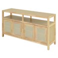 thumbnail image 6 of Tcbosik Rattan Sideboard Buffet Cabinet, Storage Cabinet with Adjustable Shelves, Farmhouse Coffee Bar Cabinet with 4 Doors for Living Room, Hallway, Kitchen, Natural, 6 of 10