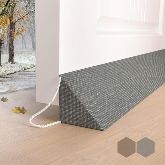 ZEN Triangle Door Draft Stopper,35.4" New Weighted Under Door Draft Blocker Bottom Door Seal Noise&Air,Interior Sound Proof Door Snake Draft Insulation Stopper | Cool in Summer&Warm in Winter,Gray
