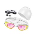 thumbnail image 4 of Juego de 5 gafas y gorro de natación para adultos (hombres y mujeres) Blanco, 4 of 8