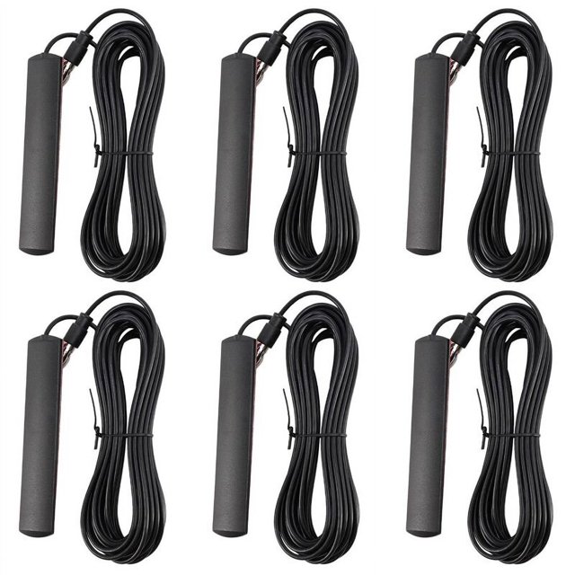 6X Ant-309 Antena de radio para automóvil - Parche de radio FM universal para automóvil Negro 85-112 Mhz Cable de 5 m