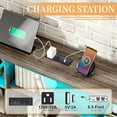 thumbnail image 7 of VanAcc King Size Bookcase Bed Frame with LED Headboard and 4 Drawers, Farmhouse Wood Storage Bed with Charging Station, Rustic Grey, 7 of 7