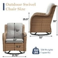 thumbnail image 2 of Gymojoy 3 Pieces Outdoor Wicker Swivel Rocker Patio Set,Patio Conversation Set, Swivel Rocking Chairs Set with Side Table( Yellow Wicker/Beige Cushion), 2 of 8