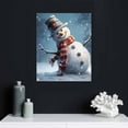 thumbnail image 4 of JEUXUS - Christmas Snowman Wall Art Painting Pictures Festival Art Print On Canvas for Bedroom Living Room Home Wall Decor,Ready to Hang - 16x20 in, 4 of 4