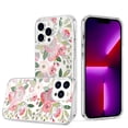 thumbnail image 2 of For Apple iPhone 13 Pro Max (6.7") Beautiful Laser Clear Bling Glitter Design Pattern Hybrid Gummy Hard PC and TPU Cover ,Xpm Phone Case [ Summer Bliss Flower ], 2 of 8