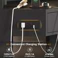 thumbnail image 6 of Afuhokles Vanity Desk with Lighted Mirror and Charging Station, Vanity Set with Mirror and Storage Stool, Rotating Shelves, Black, 6 of 8