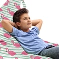 thumbnail image 1 of Flamingo Lounger Chair Bag, Exotic Tropic Summery Birds on Pastel Colored Vertical Stripes Pattern, High Capacity Storage with Handle Container, Lounger Size, Mint Green Pink White, by Ambesonne, 1 of 1