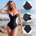 thumbnail image 3 of RELLECIGA Womens Bathing suits V Neck Criss-Cross Underwire One Piece Swimsuits for Women, 3 of 13