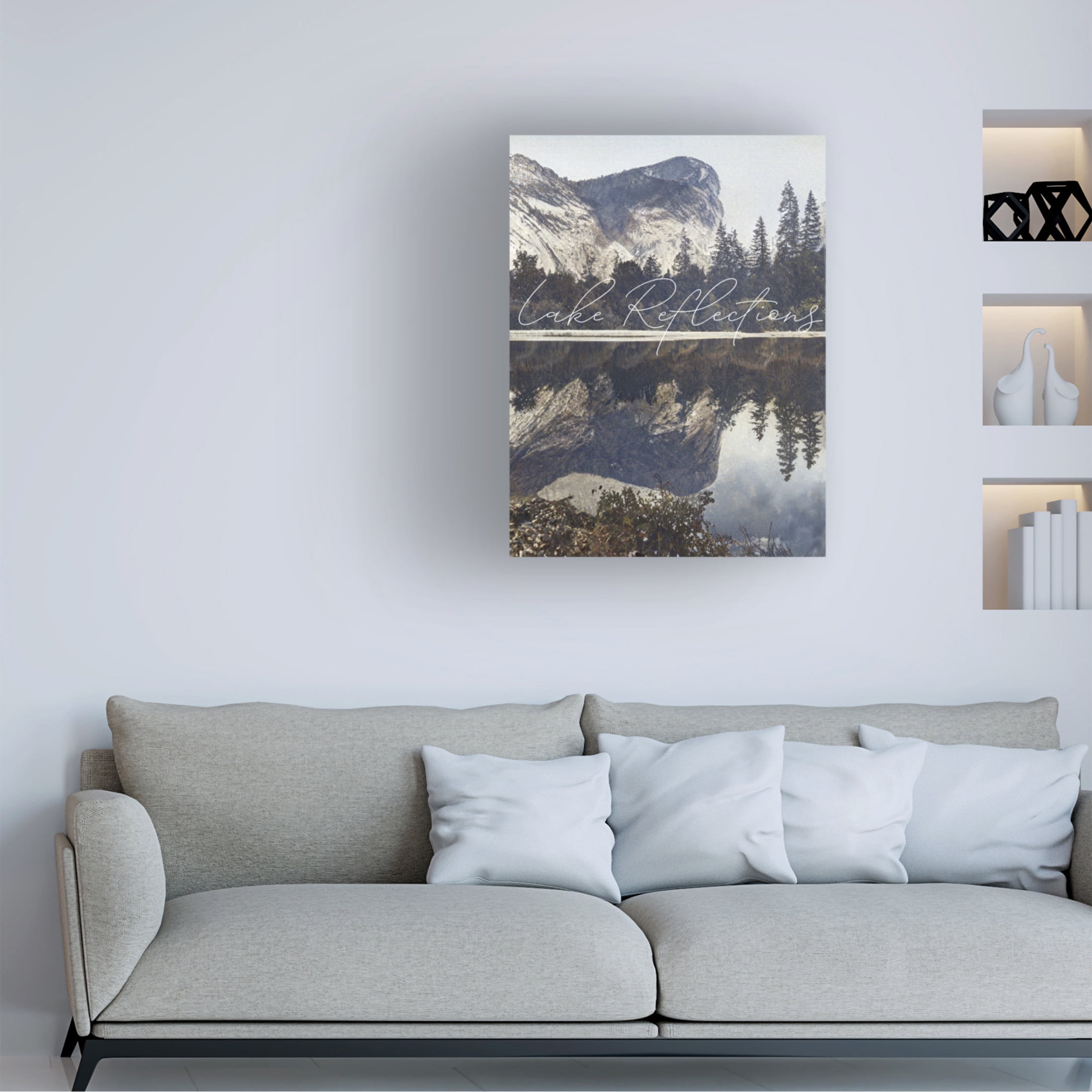 Canvas Wall Art - Sasha 'Lake Reflections' Wall Art for Living Room, Bedroom, or Office Décor by Trademark Fine Art - 14 x 19 Inches