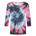 thumbnail image 5 of VgaVtl Womens T Shirts Graphic Blue Long Sleeve Tops for Women Loose Print Casual Tie-Dye Tops, 5 of 5
