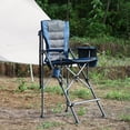 thumbnail image 4 of REDCAMP Padded 31" Bar Height Tall Folding Camping Chairs for Adults, Heavy Duty 330 lbs Directors Chair Foldable with Foot Rest and Cup Holder, Blue, 4 of 10