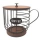 thumbnail image 1 of Portavasos K de gran capacidad, organizador de almacenamiento de cápsulas de café, cesta de almacenamiento de hierro con base y tapa de madera, 1 of 6
