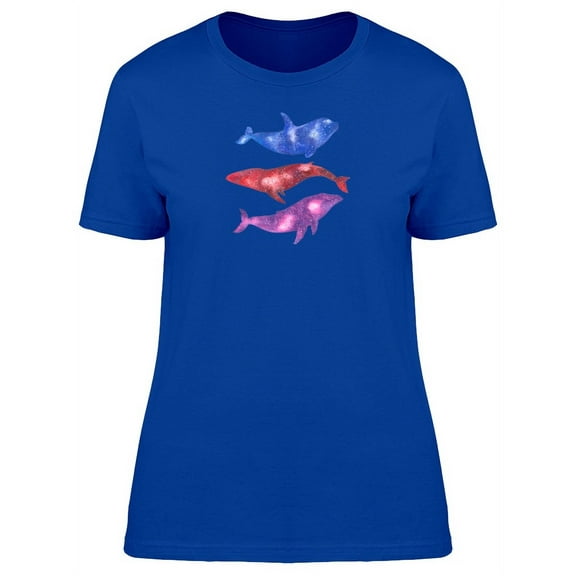 Cool Watercolor Whale Silhouette T-Shirt Women -Image by Shutterstock, Female Large