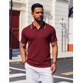thumbnail image 2 of COOFANDY Mens Knit Polo Golf Shirt Classic Short Sleeve Summer Textured Shirt Regular Fit, 2 of 6