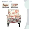 thumbnail image 4 of Upholstery Armchair Floral Accent Chair Sofa Couch Wood Legs Nailhead Trim Home Living Room Bedroom Red, 4 of 11