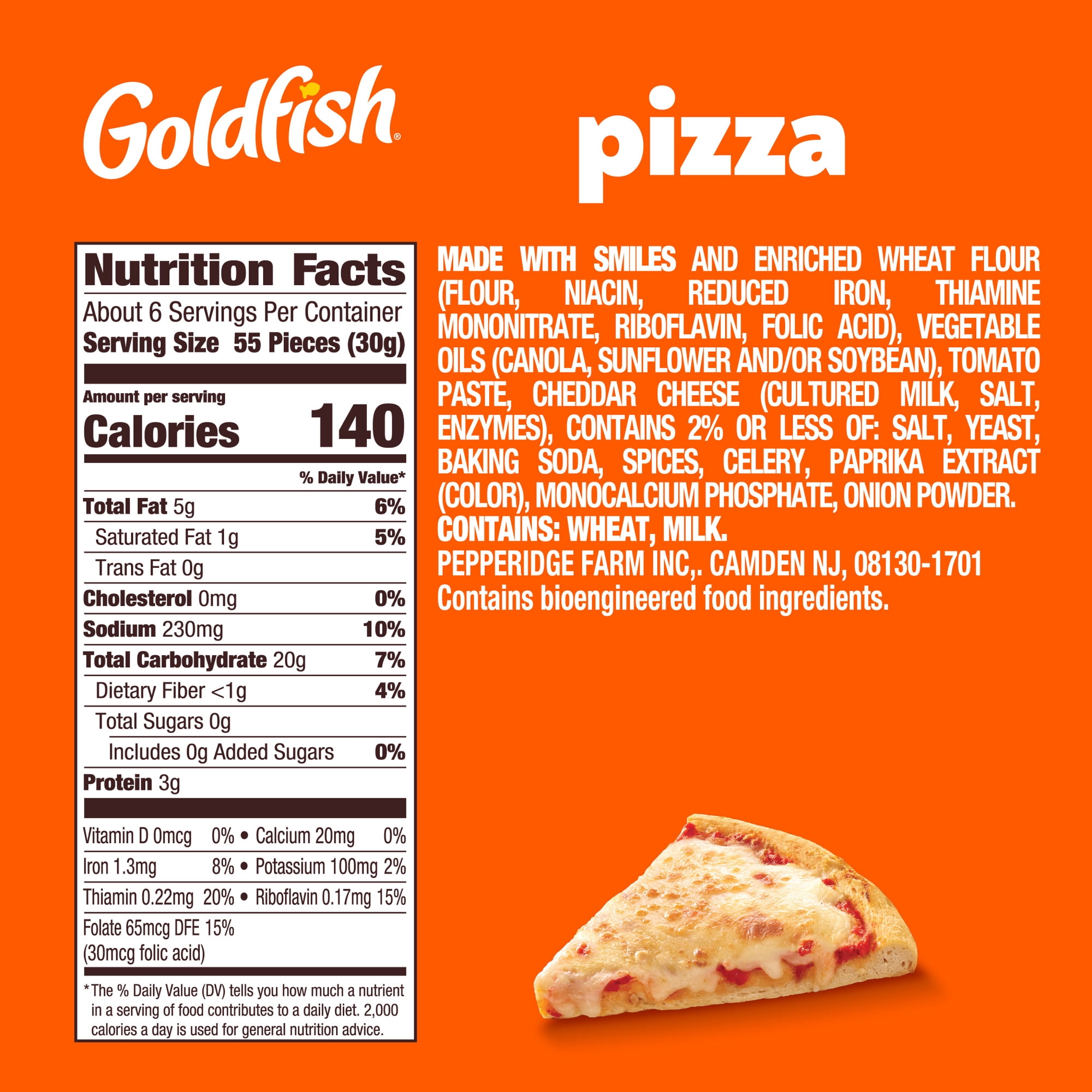 (3 pack) Goldfish Pizza Cheese Crackers, 6.6 oz Bag