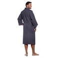 thumbnail image 2 of Turquaz Linen Lightweight Long Waffle Kimono Spa Robe for Men (Small/Medium, Charcoal), 2 of 3
