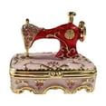 thumbnail image 1 of Máquina de almacenamiento de joyas Máquina de coser Figurina Aleación Atinguidad de la casa Caja del tesoro del tesoro para la estantería de la sala Rosa, 1 of 10