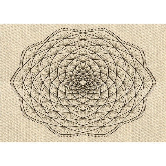 Ahgly Company Indoor Rectangle Patterned Dark Almond Brown Area Rugs, 7' x 10'